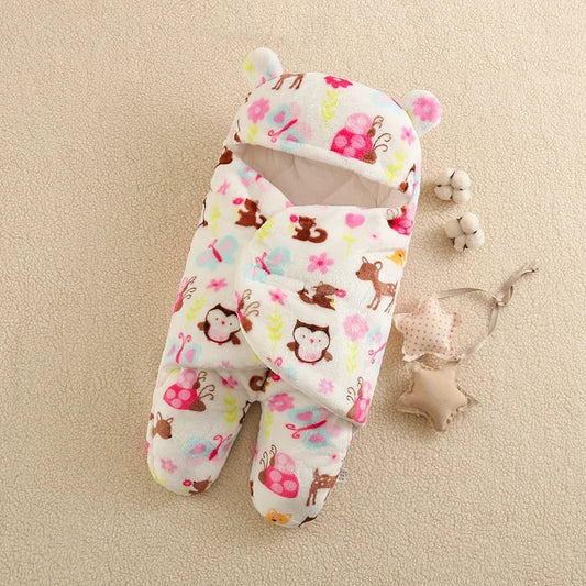 Flannel Split Legs Small Animals Printed Sleeping Bag For 16-24 Inches Reborn Dolls