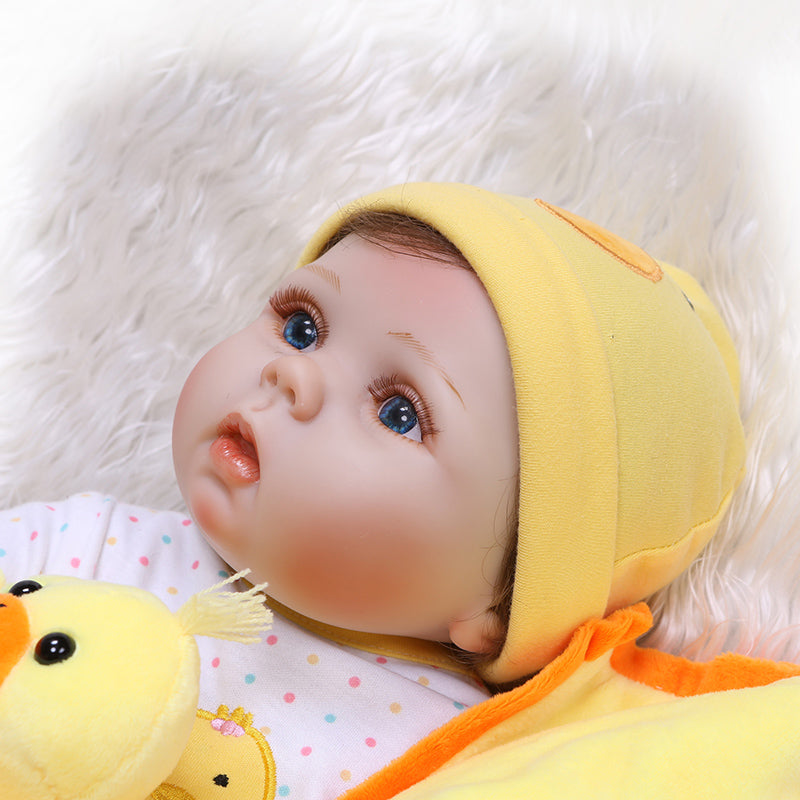 22 inch 55cm Full Silicone Reborn Dolls Girl With Blue Eyes