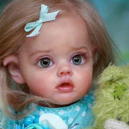 12 Inches Sweet Sunny Short Brown Hair Open Eyes Reborn Doll Girl-Flo Fairy Serie