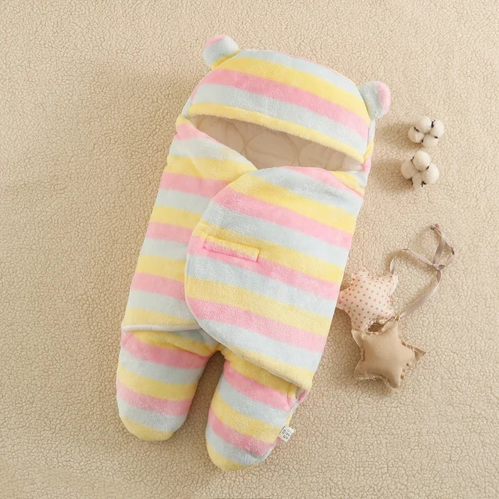 Flannel Split Legs Tri-color Bar Sleeping Bag For 16-24 Inches Reborn Dolls