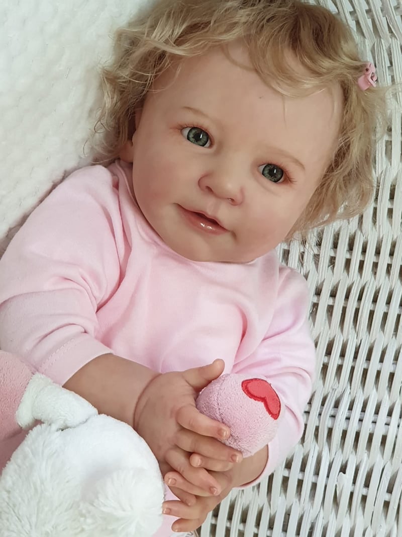 22 Inches Cute Corey Open Eyes Reborn Doll With Blonde Hair