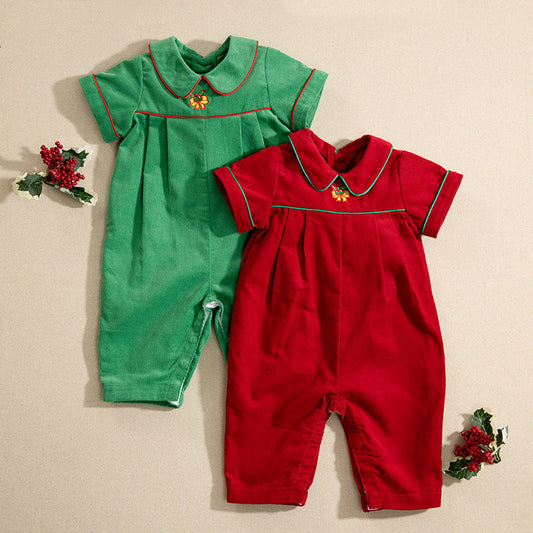 Short Sleeves Christmas Jumpsuits for 27-28 Inches Dolls