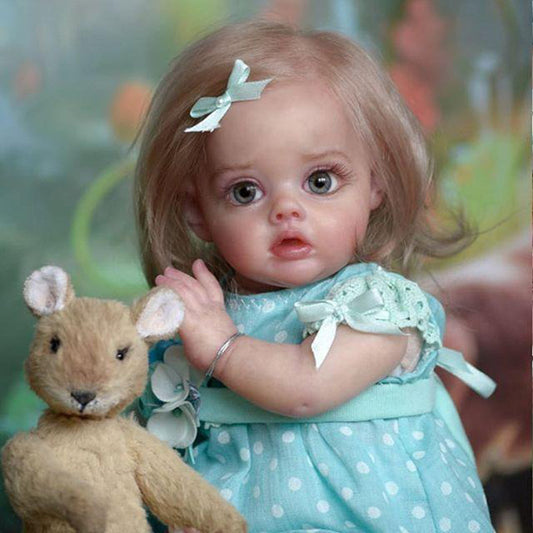 12 Inches Sweet Sunny Short Brown Hair Open Eyes Reborn Doll Girl-Flo Fairy Serie