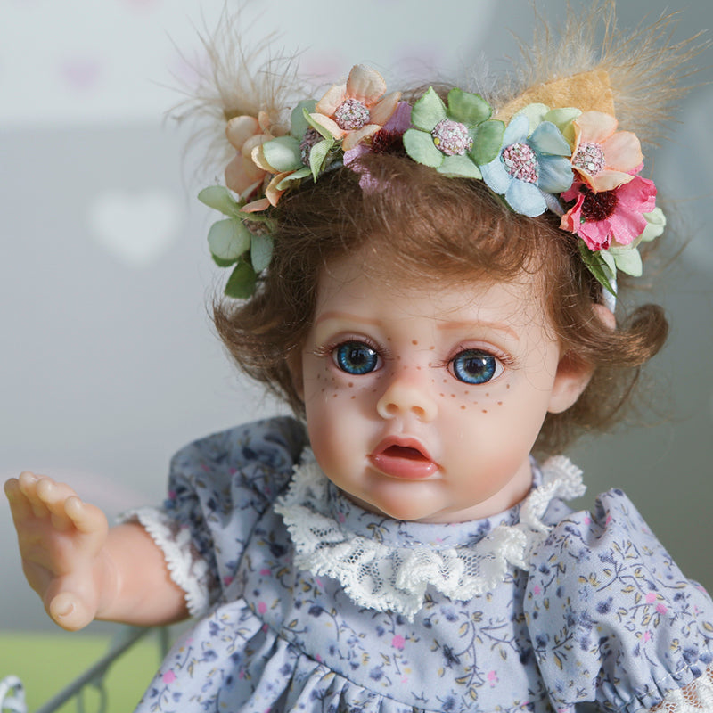 12 Inches Carrie Short Blonde Hair Open Eyes Reborn Doll Girl-Flo Fairy Serie