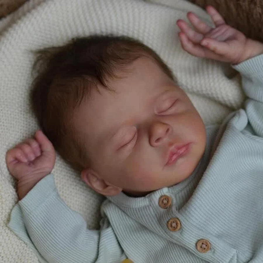 18 inches Lifelike Rooted Hair Closed Eyes Reborn Doll-Jude