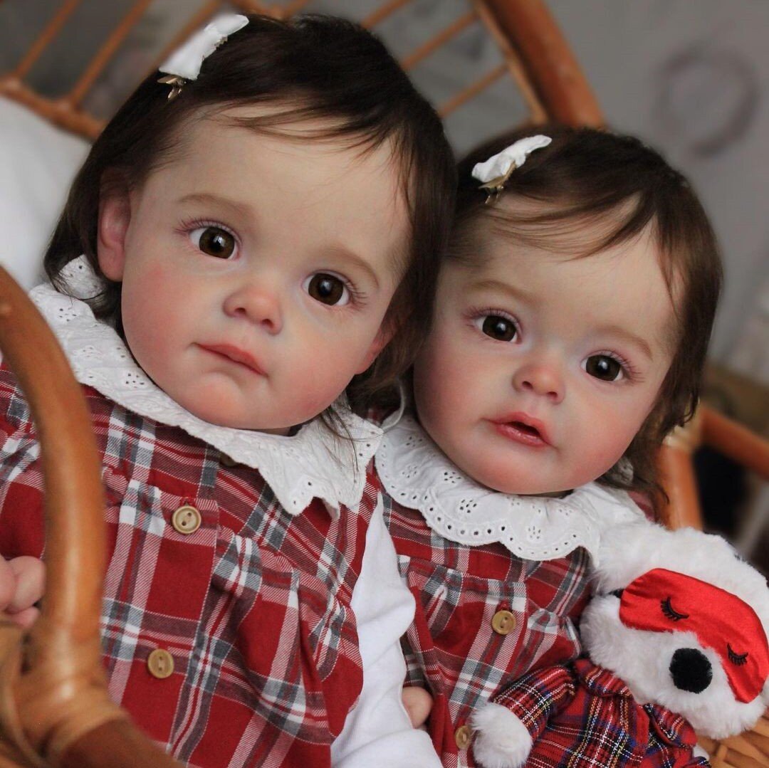 23 Inches Sweet Open Eyes Trina and Lilah Reborn Doll Girl Twin Sister -Maggie and Suesue Series