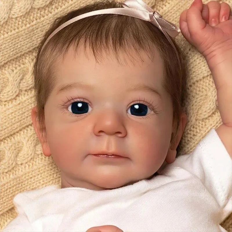 19 Inches Open Eyes Felicia Reborn Dolls with White Clothes