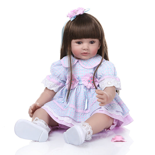 60Cm Cloth Body Reborn Doll With Long Hair