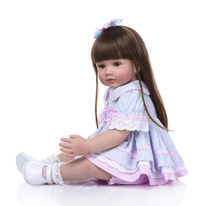 60Cm Cloth Body Reborn Doll With Long Hair