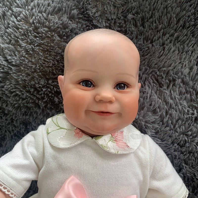 50CM Reborn Baby Doll Girl Maddie Chubby Face Hand-drawing Hair