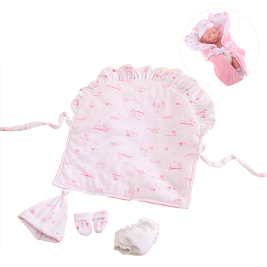 12 Inches Adorable Swaddle Blanket Suit for Reborn Baby Girls