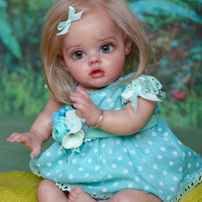 12 Inches Sweet Sunny Short Brown Hair Open Eyes Reborn Doll Girl-Flo Fairy Serie