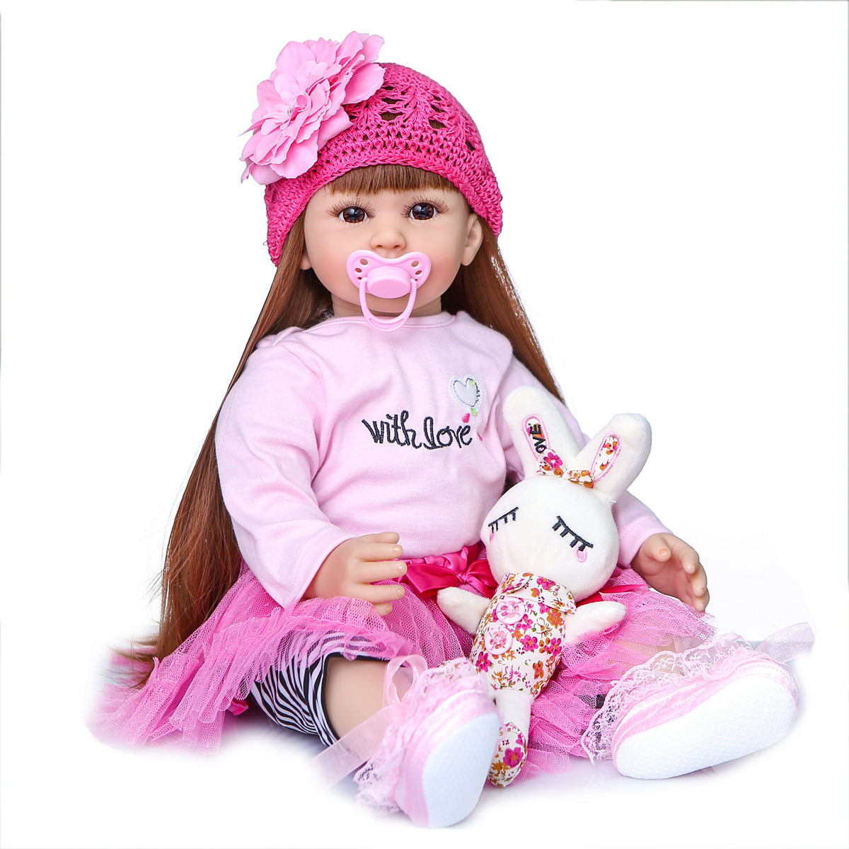 60Cm Reborn Doll With Long Hair