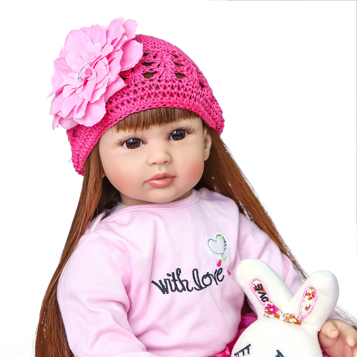 60Cm Reborn Doll With Long Hair