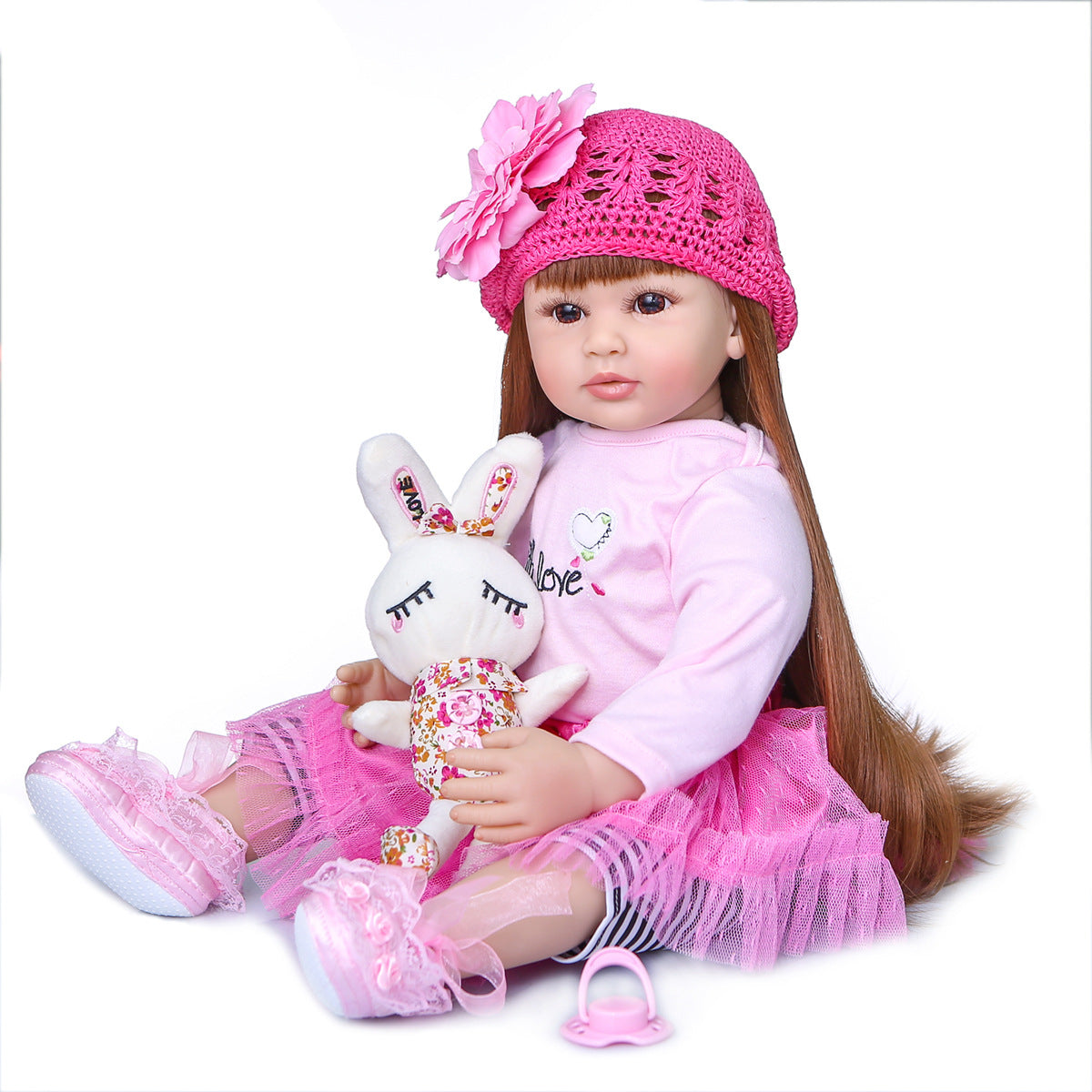 60Cm Reborn Doll With Long Hair