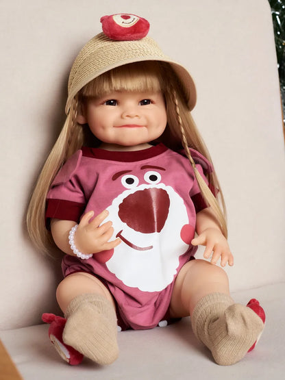 22 Inches Open Eyes Long Blonde Hair Reborn Doll Girls -Raya