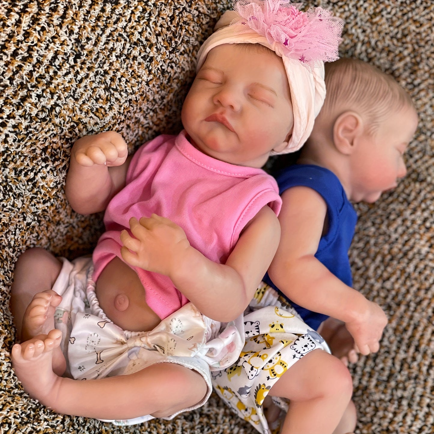 19 Inches Closed Eyes Twins Reborn Doll Girl/Boy-Levi