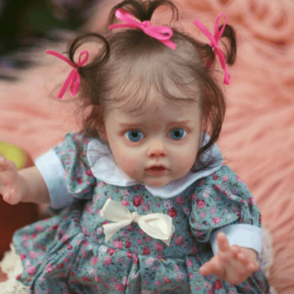 12 Inches Cute Doris Short Blonde Hair Open Eyes Reborn Doll Girl-Flo Fairy Serie