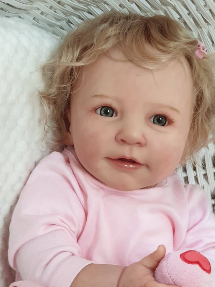 22 Inches Cute Corey Open Eyes Reborn Doll With Blonde Hair