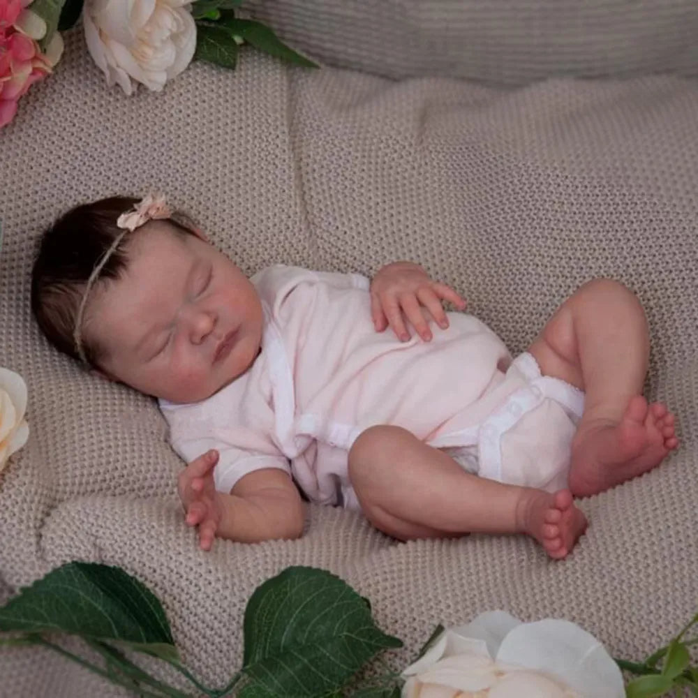 19 Inches Sweet Merle Sleeping Reborn Doll Girl- Laura Serie