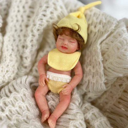 6 inches Open Eyes Short Hair Mini Full Silicone Reborn Doll