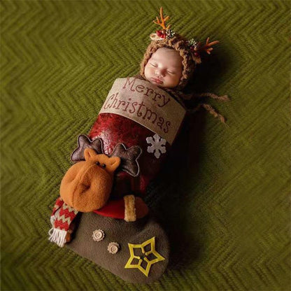 Christmas themed hat sleeping bag for 16-22 Inches Dolls