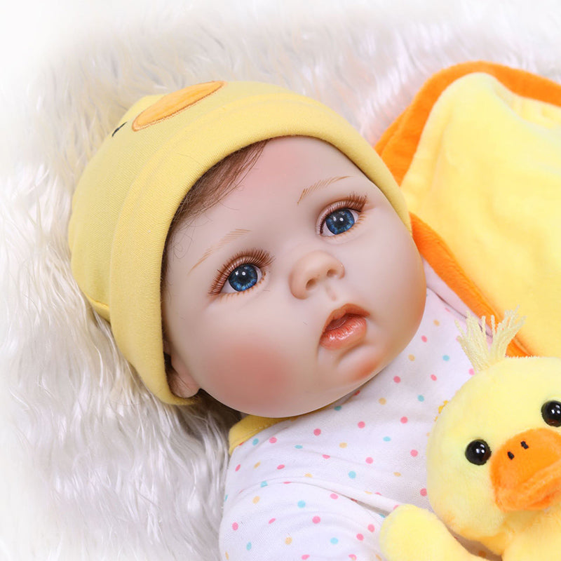 22 inch 55cm Full Silicone Reborn Dolls Girl With Blue Eyes