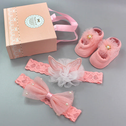 Cute Bunny Ears Headbands and Socks 3-Piece Set