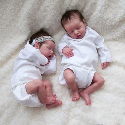 17'' Real Lifelike Twins Sister Elsa and Anna Reborn Baby Doll Girl