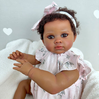 60cm cherry African American Open Eyes reborn doll - Cuddly