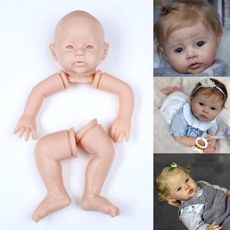 20 inches Raven DIY Blank Unpainted Open Eyes Reborn Doll Kit