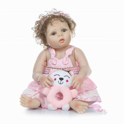 56cm Full Silicone Open Eyes Reborn Dolls Girls