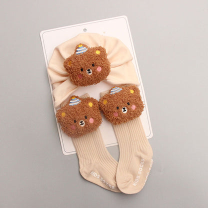 Little Bear Baby Hat and Socks 2 Piece Set