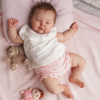 20 Inches Reborn Dolls with Closed Eyes and Hair - Peaches