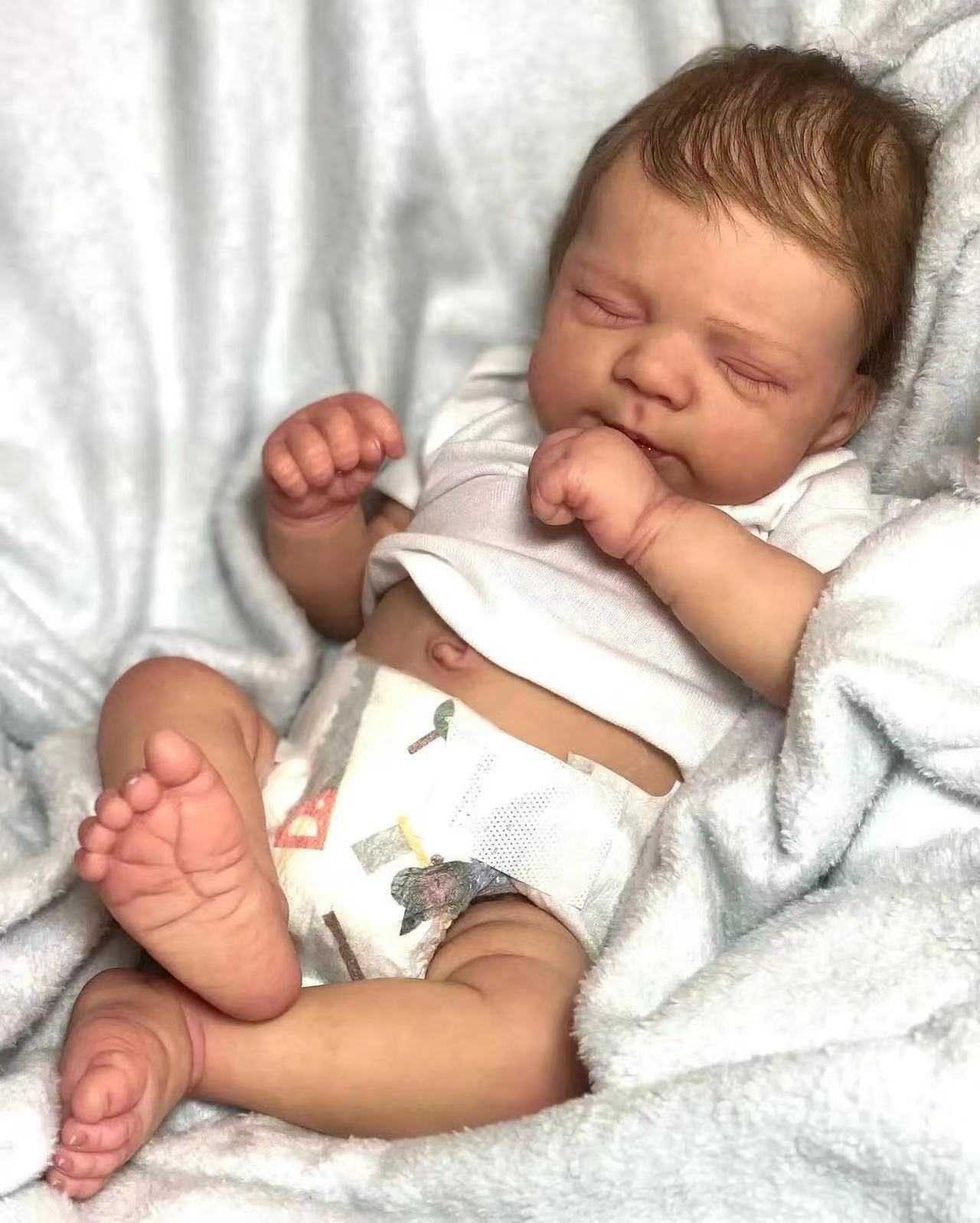 19 Inches Realistic Ian Closed Eyes Reborn Doll-Pascale