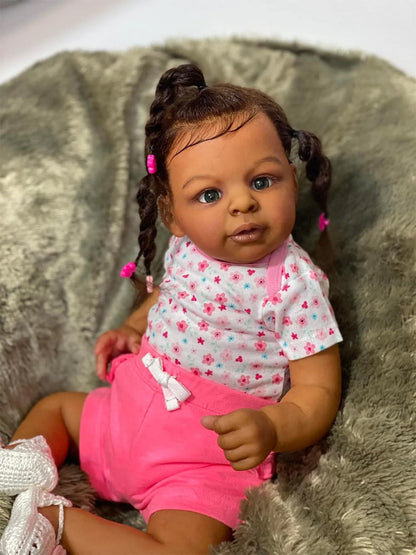 Renee 24 Inches 60cm Open Eyes Dark Skin Reborn Doll-Jaylan