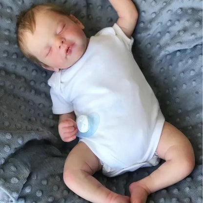 19 Inches Reborn Dolls with Closed Eyes and Blonde Hair-Sam