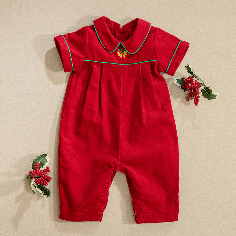 Short Sleeves Christmas Jumpsuits for 27-28 Inches Dolls