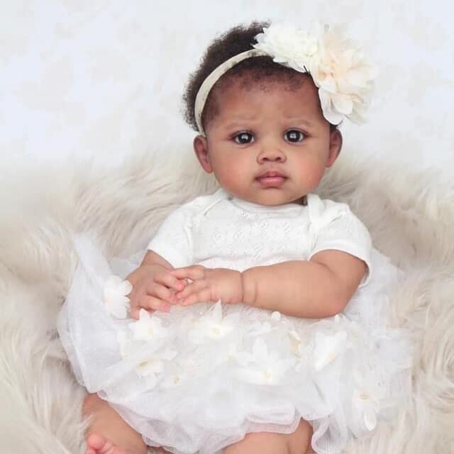 22 inch Lifelike African American Open Eyes Reborn Doll with - Reuben