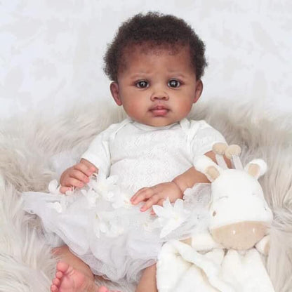 22 inch Lifelike African American Open Eyes Reborn Doll with - Reuben