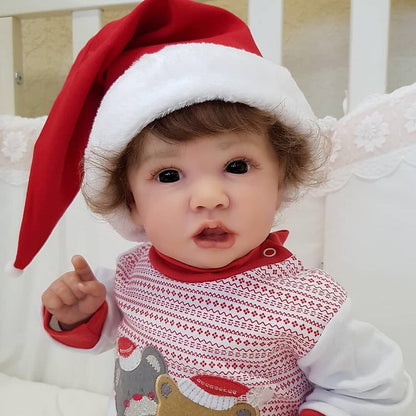 22 inches open Eyes Reborn Dolls with Christmas Clothes-Saskia