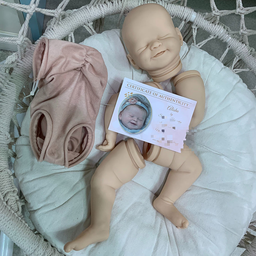 21 inches Alisha Smile Face DIY Blank Unpainted Reborn Doll Kit