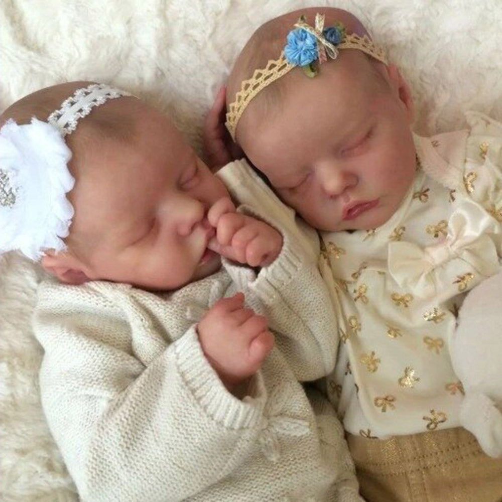 17 inch Soft Touch Real Lifelike Twins Sister Lexi and Allie Reborn Baby Doll Girl