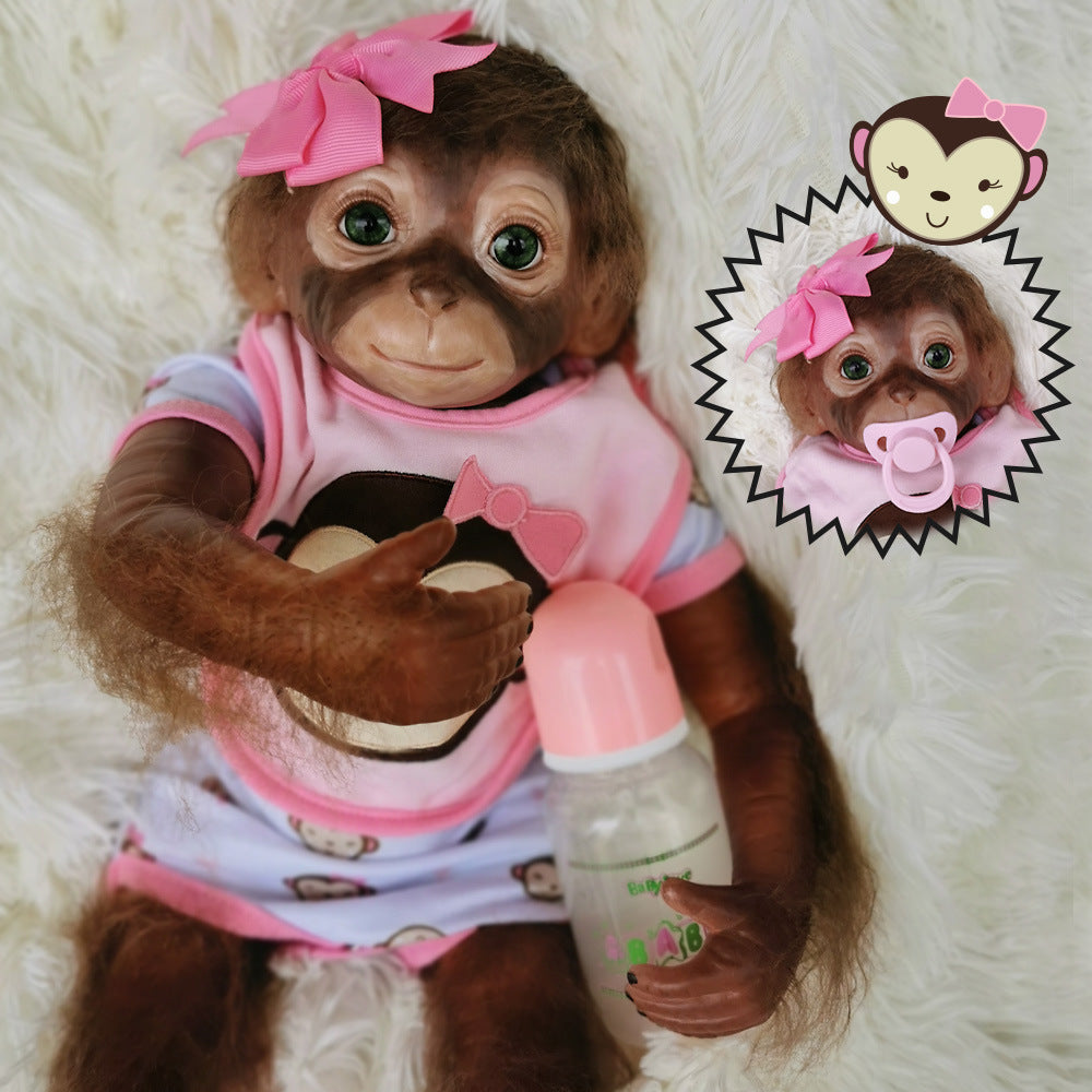 20 Inch Pink Flower Hairpin Reborn Monkey Baby Doll