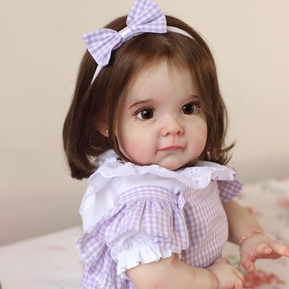 23 Inches Lifelike Sweet Yetta Brown Hair Reborn Doll Girl- Maggie Series