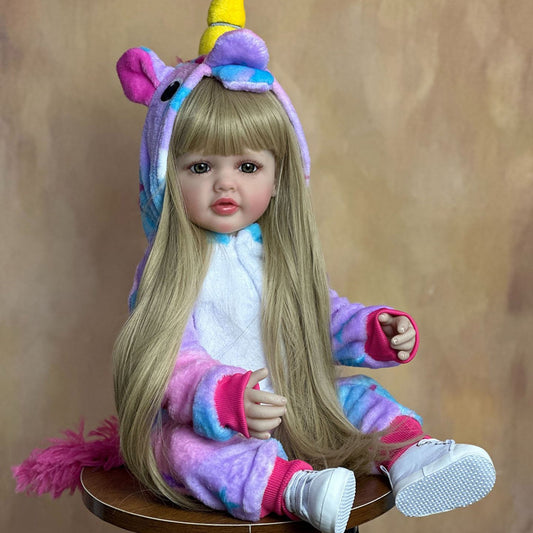 22 Inches Open Eyes Long Blonde Hair Reborn Doll Girls -Betty