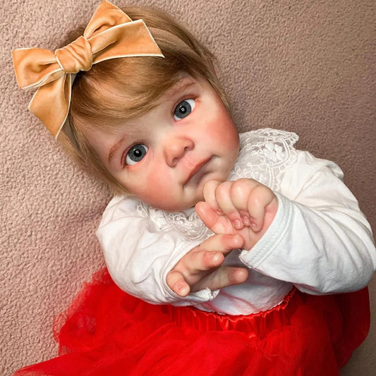 22 Inches Open Eyes Blonde Hair Christmas Reborn Doll Girl-Maggie