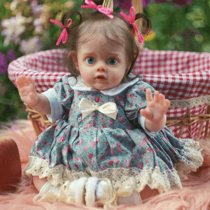 12 Inches Cute Doris Short Blonde Hair Open Eyes Reborn Doll Girl-Flo Fairy Serie