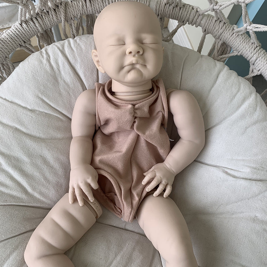 22 inches August Closed Eyes DIY Blank Unpainted Reborn Doll Kit