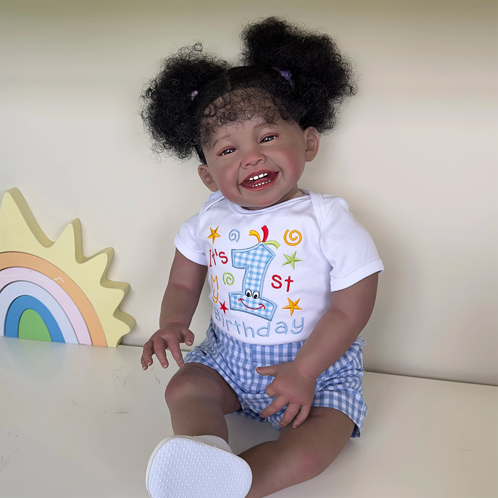 Ella 60cm African American Smile Reborn Doll-Mila